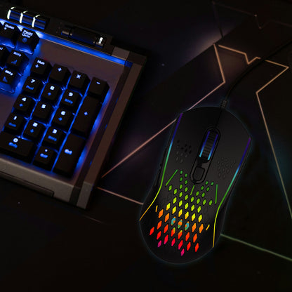 LASER Wired Gaming RGB Mouse Black 12800 DPI MSE-M1210-BK