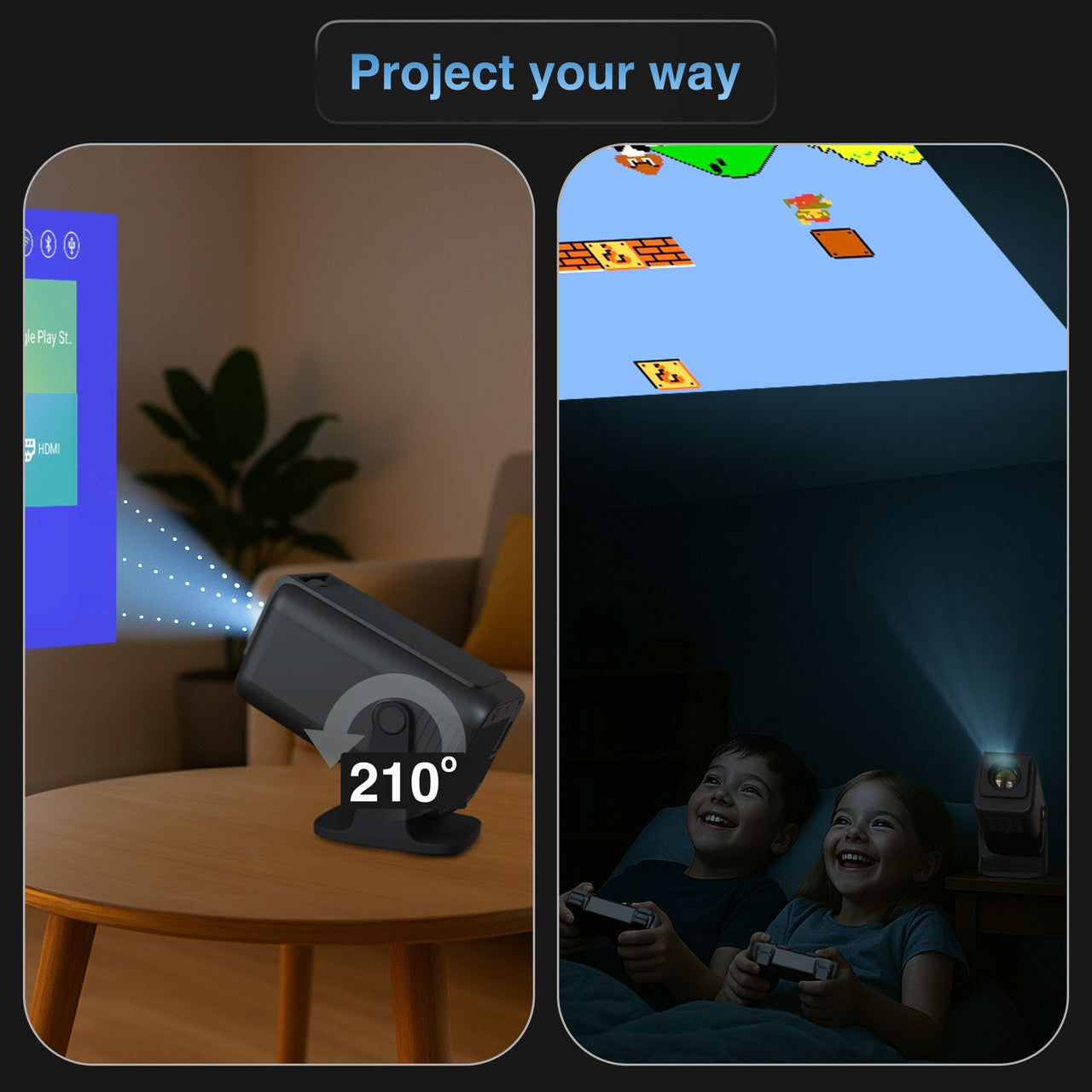 Laser Smart Gaming Projector 80 Games Dual Controllers PJ-GH803B-168