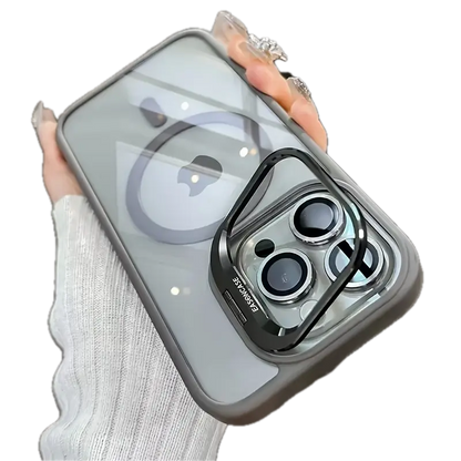 iPhone 14 Case Wireless Charging, Ring Bracket, Lens Protector Clear & Grey YH554692/GY14