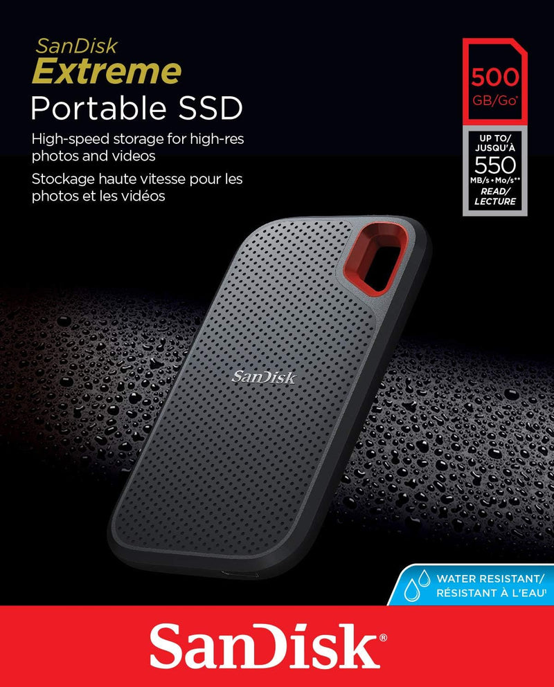 SanDisk 500 GB Solid State Hard Drive Extreme Portable External SSD (4124917)