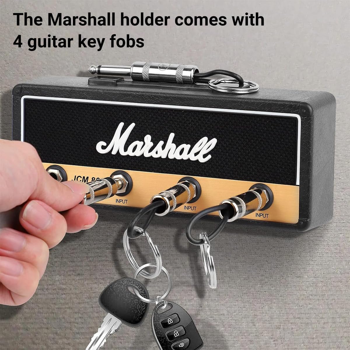 Marshall Retro Key Storage Rack, Wall-mounted Audio Guitar Key Holder, With 4 Guitar Plug Key Rings CH1604822