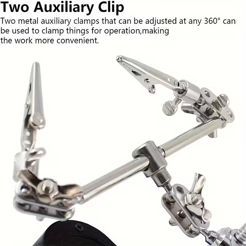 Magnifying Glass & Helping Hands Adjustable Folding Stand BH38996
