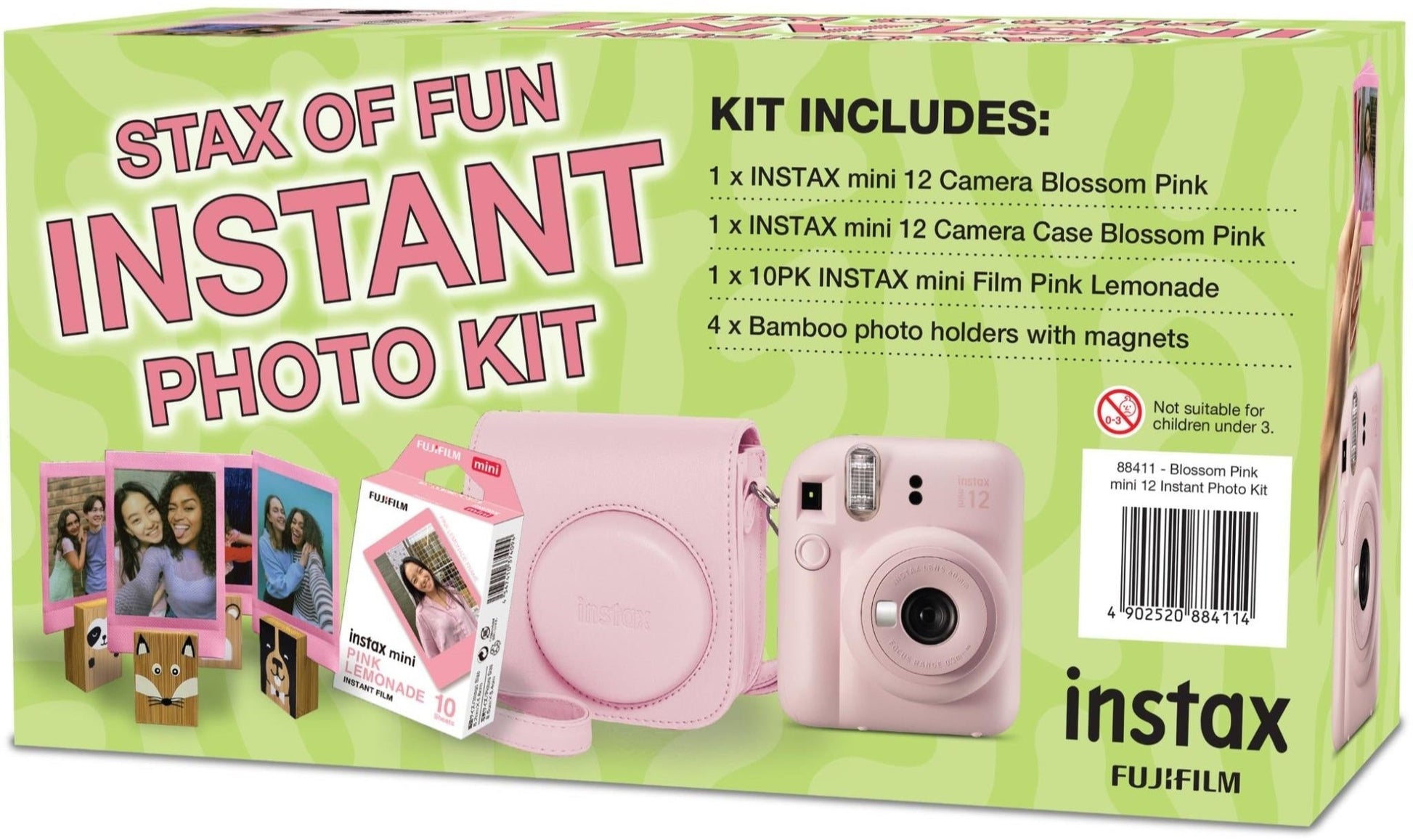Fuji Instax Mini 12 Blossom Pink Camera Bundle 88411 – Leading