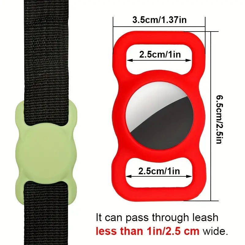 Airtag Case - Silicone - Attaches To Collar/strap Black QD21248