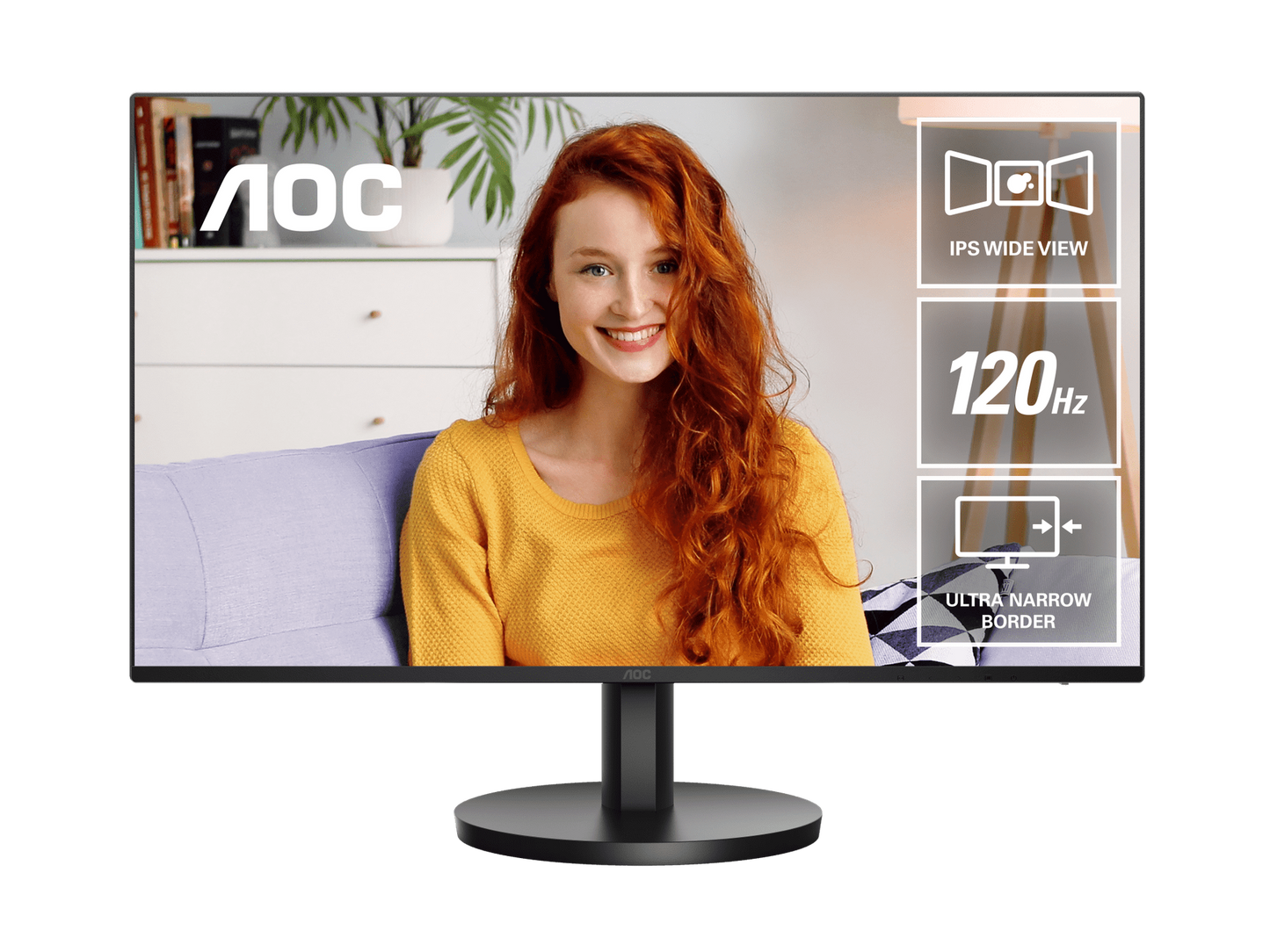 AOC 23.8" IPS 1MS 120HZ 1080P HDMI VGA Speakers Monitor MNAO-24B3HA3
