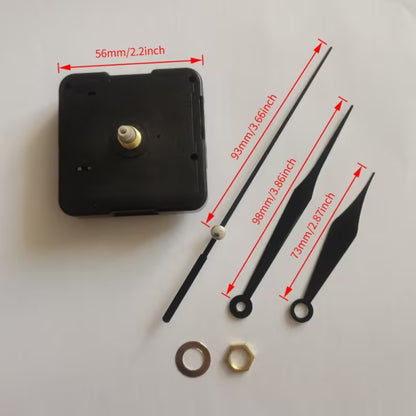 Clock Movement 1 Set Of 3  Hands 18.5mm Shaft Black UB7054709