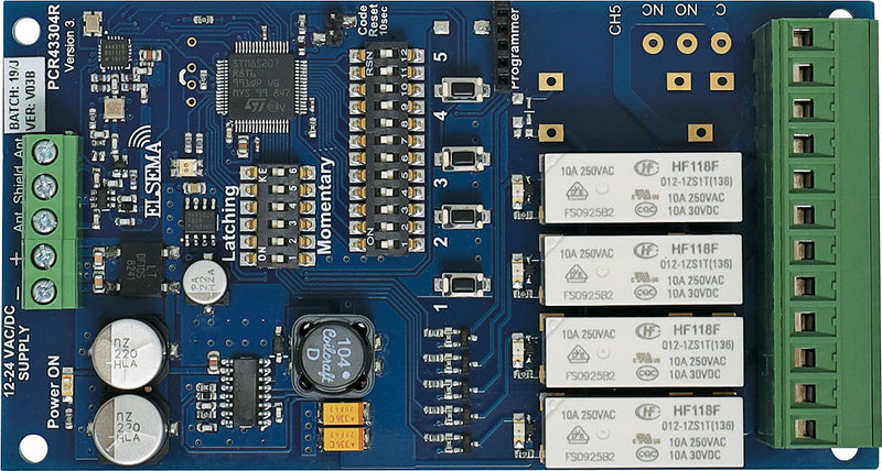 PCR43304R 433Mhz 4 Channel Receiver A1029A