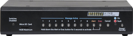 Audio Message Players 8 Way MP3 Message Player With Alert/Evac A1741B