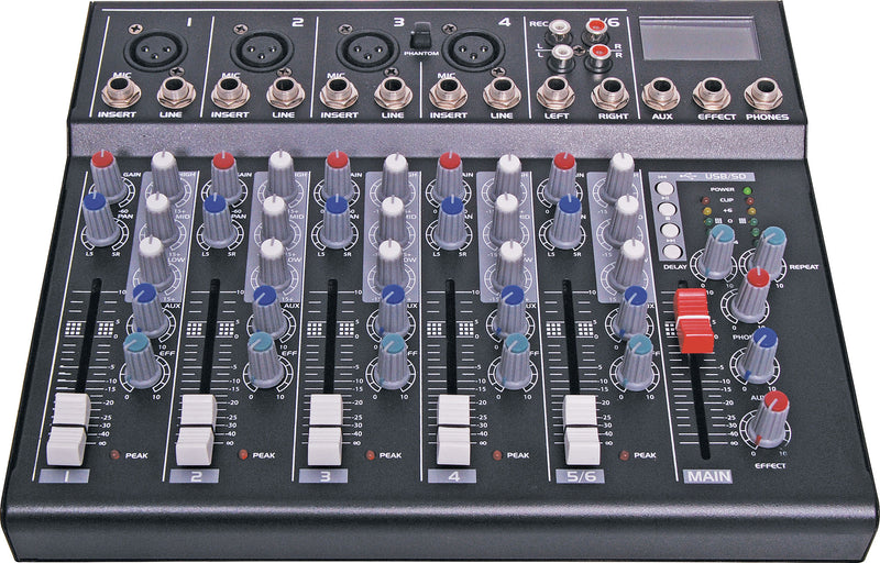 6 Channel Mixing Desk With USB Playback A2651