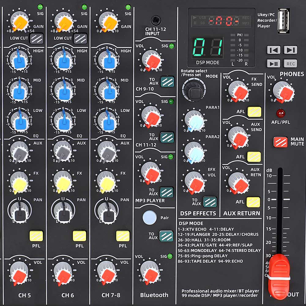 Mixing Desk 14 Channel With Bluetooth A2655
