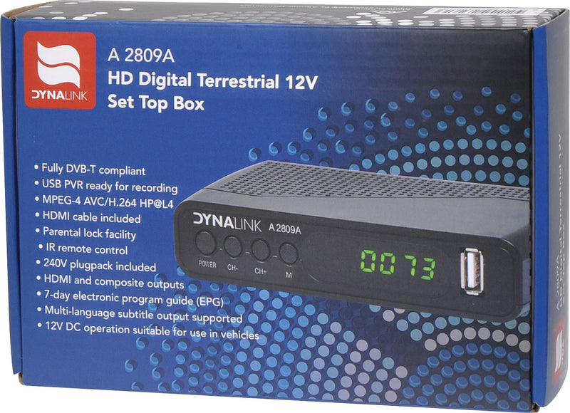 Dynalink HD Digital Terrestrial 12V Set Top Box A2809A