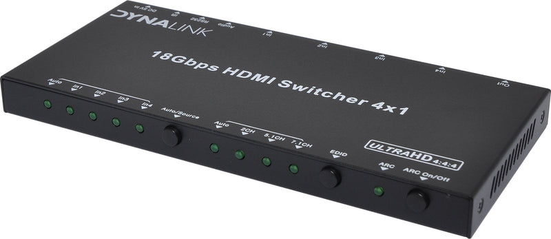 HDMI Switcher 4 Way 4K With Audio Extractor & RS232 A3082