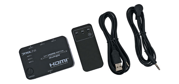 HDMI 3 Way Switcher V2.0 4K With Remote Control A3087C