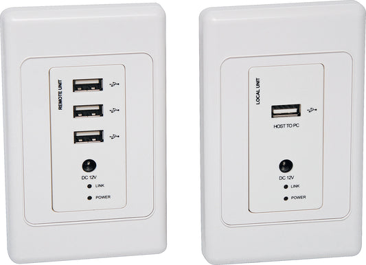 Wall Plate USB 2.0 To Cat5e/6 Balun With POE A3255