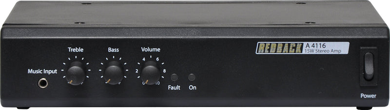 Public Address (PA) Amplifier 15W 8 Ohm Stereo A4116