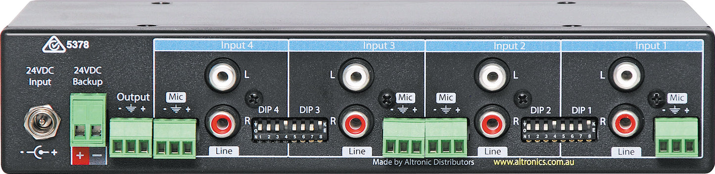 Mixers 4 Channel Public Address (PA) Mixer With Bass and Treble A4422