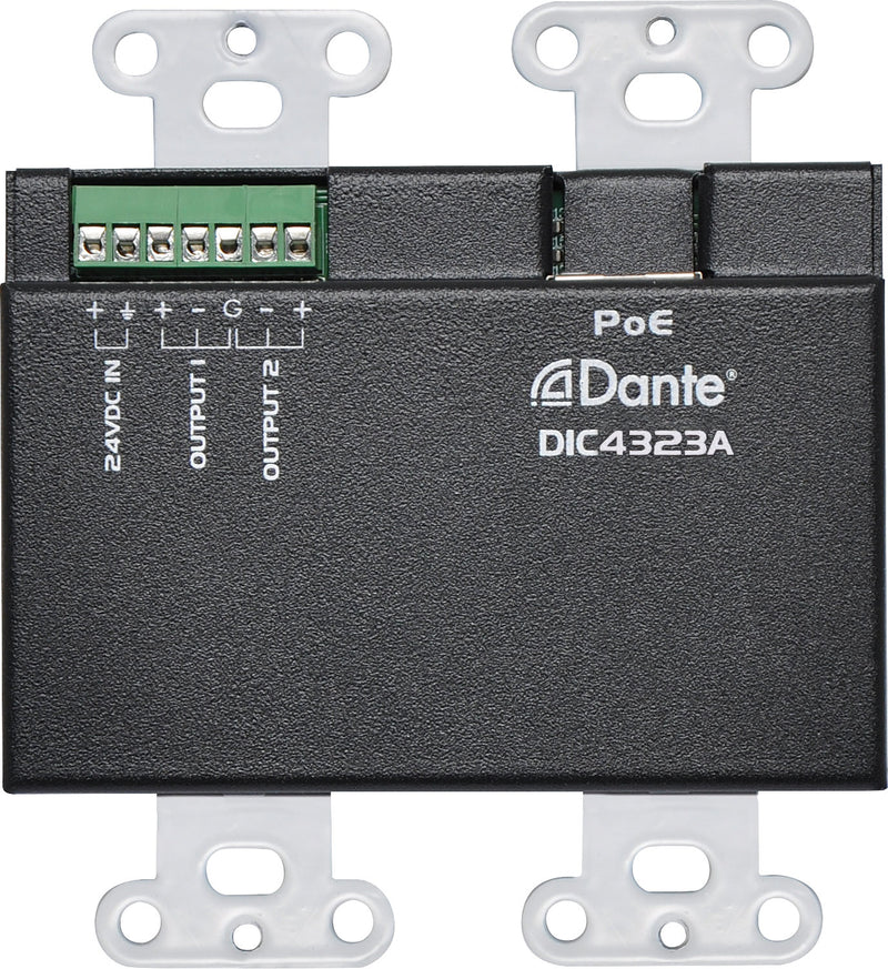 Dante Mic/Line 4 Input, 2 Output Dual Wallplate A4816