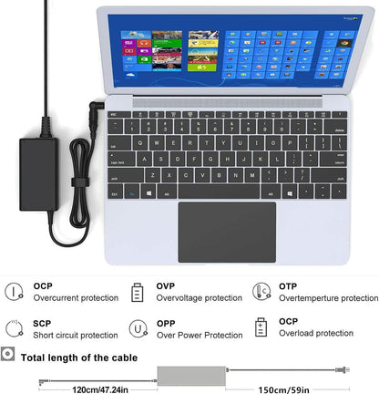 Mains Laptop Power Supply 19v 65W 3.42A 3mm X 1.1mm A65W