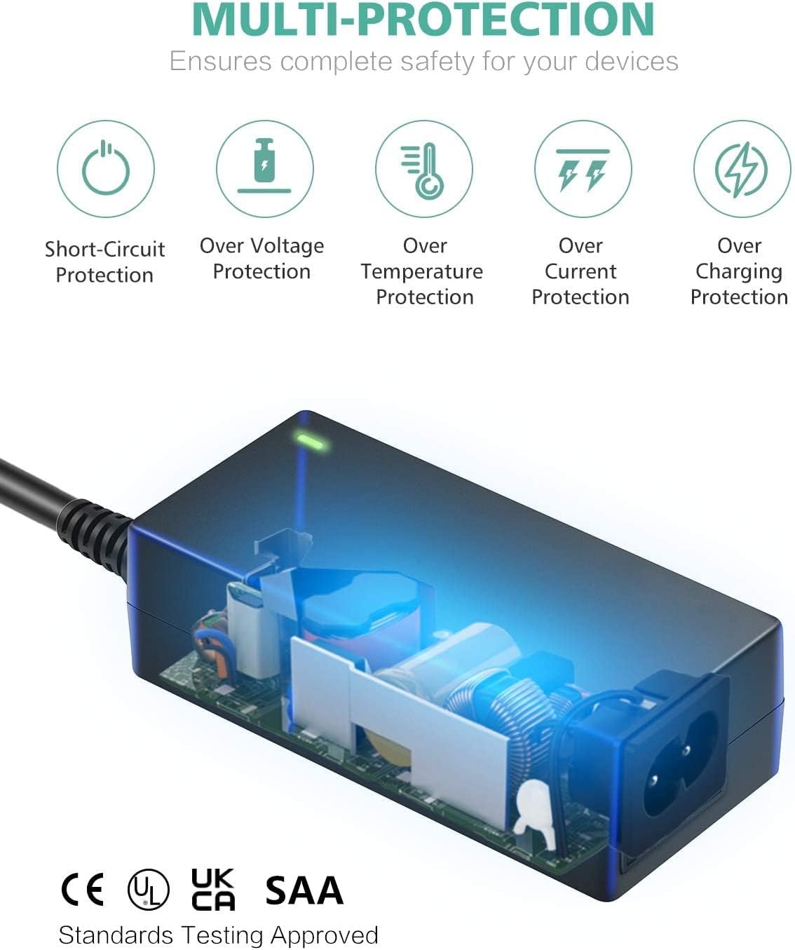 Mains Laptop Power Supply 19v 65W 3.42A 3mm X 1.1mm A65W