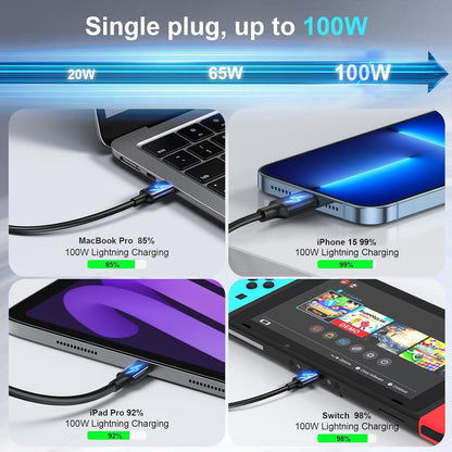 Mains Power 500w 8 Way Charging Station 6C/2A GAN Fast Charging A90WH