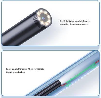 Inspection Camera 2mp Hd Ip67 8 Adj Led 7.9mm Probe, Ios/android 1m Cable AB0FXTXBM9K