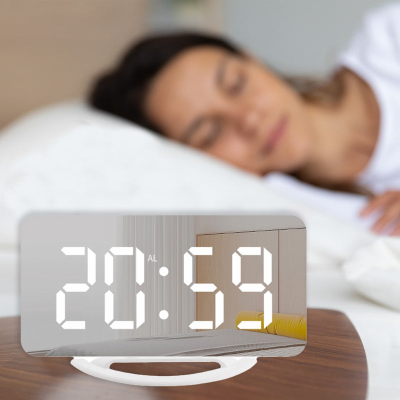 Laser Mirrored Alarm Clock Dual Alarm Usb ALC-MIROR-170