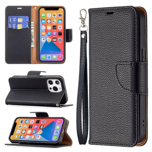 Litchi iPhone 13 Wallet Case Black ALC9164-102