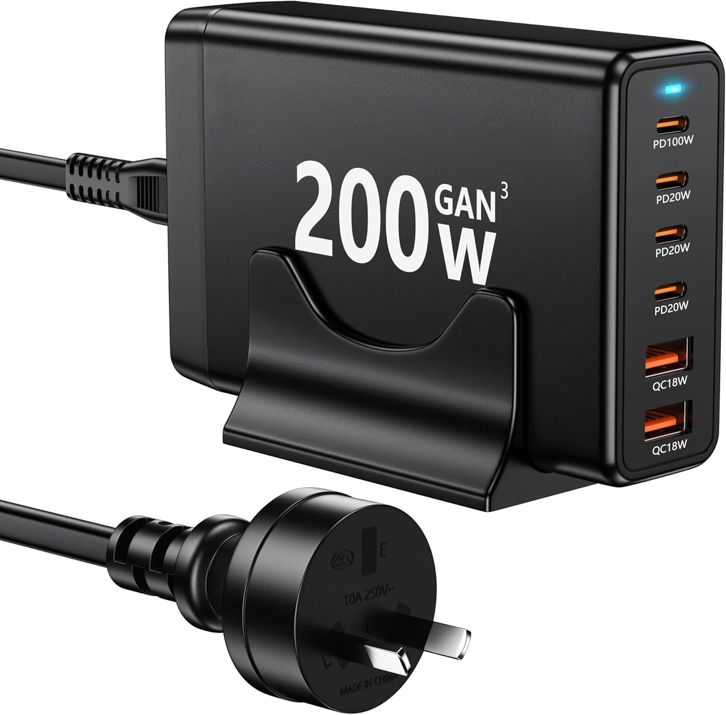 Mains Power Charging Station 200w 6 Port Usb 4C/2A Gan Fast Charging ARSK90W