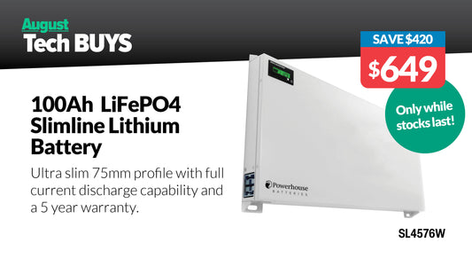 Battery Lithium Slimline LiFePO4 12.8V 100Ah SL4576W