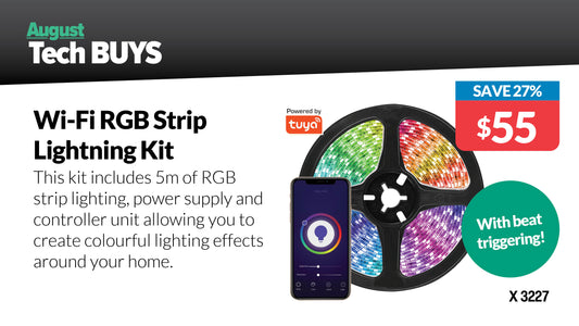 LED Strip Lighting RGB Wi-Fi Controlled Adhesive Kit X3227
