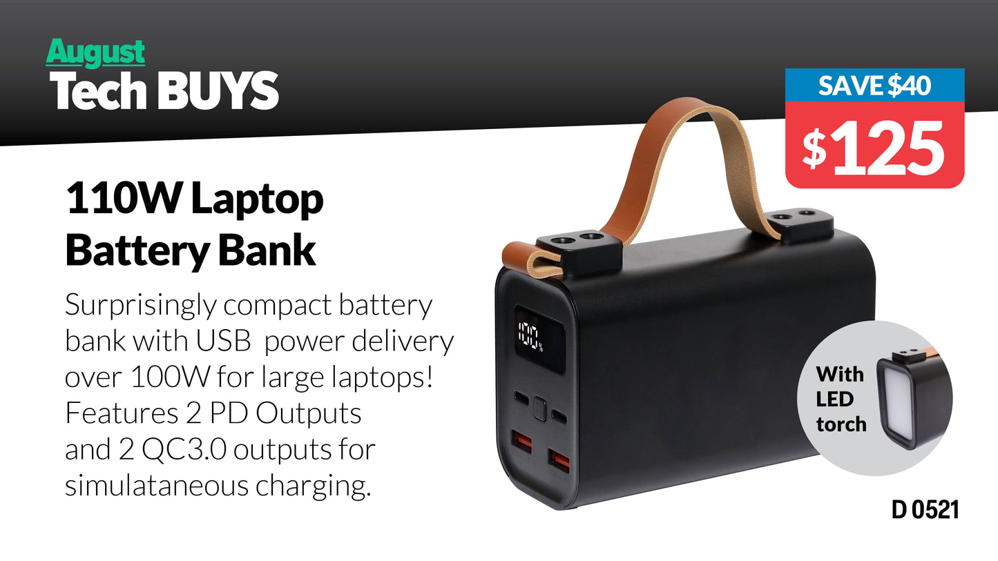Power Bank Power Delivery Laptop Battery Bank 100W USB C D0521