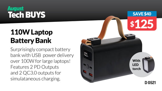 Power Bank Power Delivery Laptop Battery Bank 100W USB C D0521