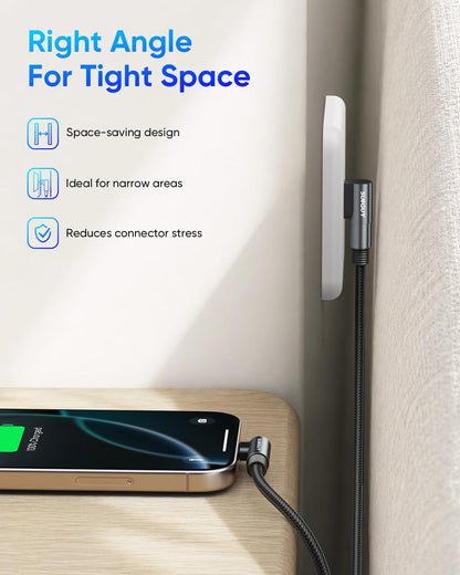 USB C Right Angle To USB A 90 Degree Charging Cable 50cm Black B047AC.5