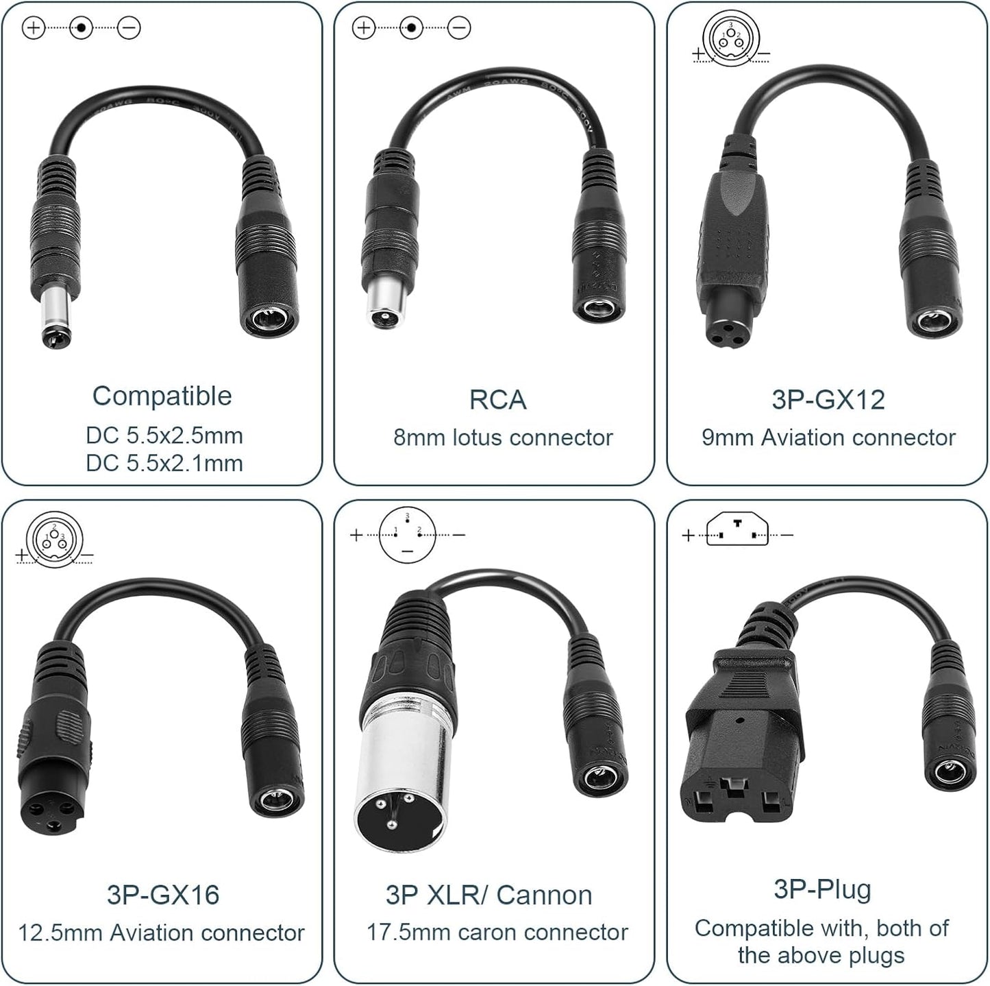 Mains Battery Charger E-Scooter 42V With 6 Adapter Cables B089KL9JT684W