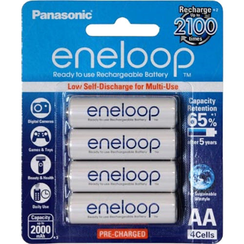 Panasonic Eneloop 4xAA Ni-mh Rechargeable Batteries BK-3MCCE/4BA