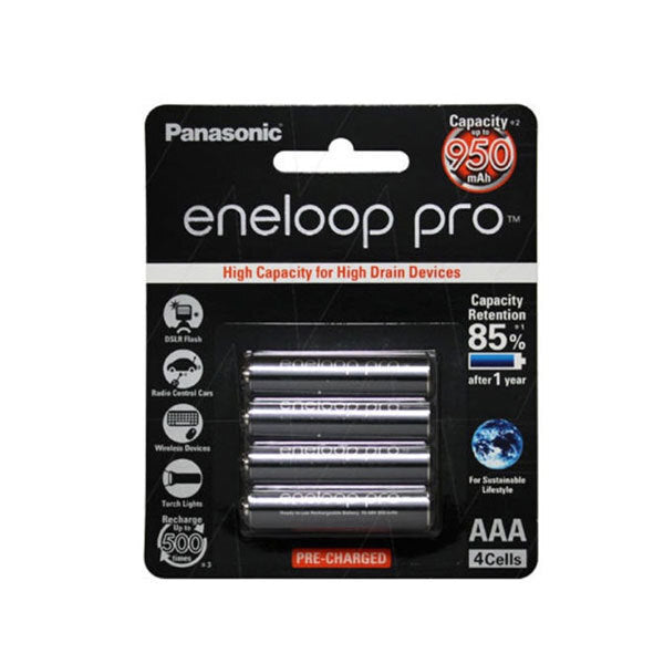 Panasonic Eneloop Pro 4xAAA Batteries Ready To Use BK-4HCCE/4BT