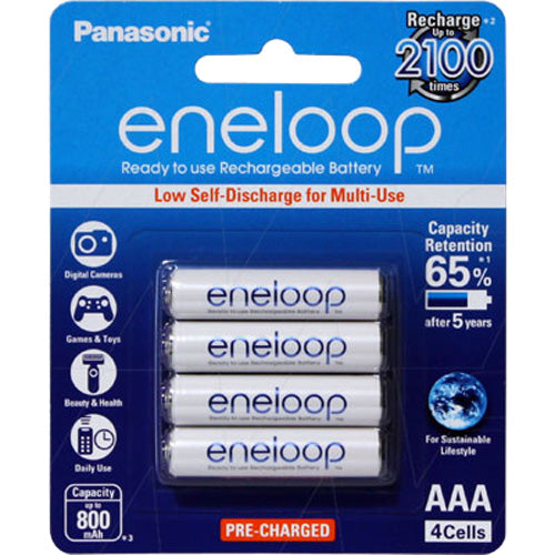 Panasonic Eneloop 4xAAA Ni-mh Rechargeable Batteries BK-4MCCE/4BA