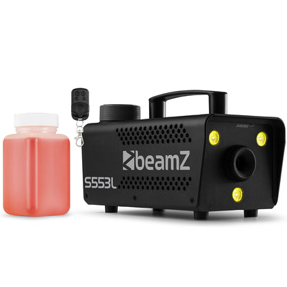 Beamz Fog Machine 550w 3XRGB LED Remote Control S553L