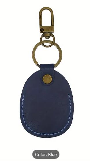 Airtag Case - Leather Key Ring Navy QE58067