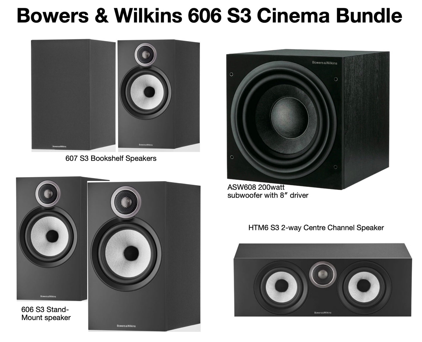 Bowers & Wilkins 606 S3 Cinema Bundle