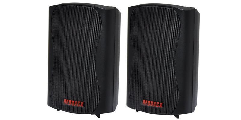 Redback Wall Mount Speaker Pair 30W 8 Ohm 100V Black C0903