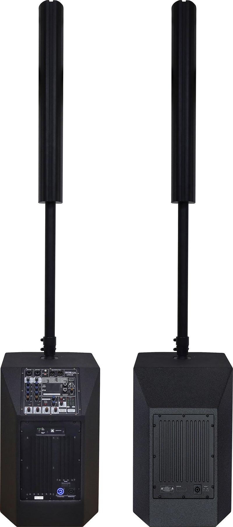 PA Column Speaker With Subwoofer 500W Powered Pair C1034