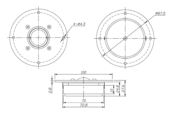 Speaker Tweeter 80w Silk Dome C3004