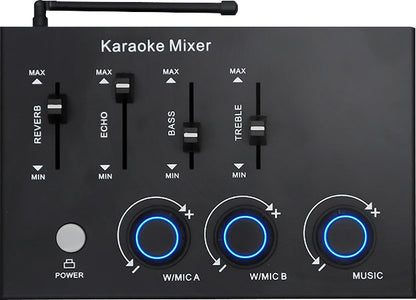 Wireless Microphone Systems Karaoke Mixer With Dual Wireless Microphones With Bluetooth C8825