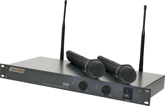 Wireless Microphone System UHF Wireless Microphone System 2 Ch With Two Handheld Mics C8881B