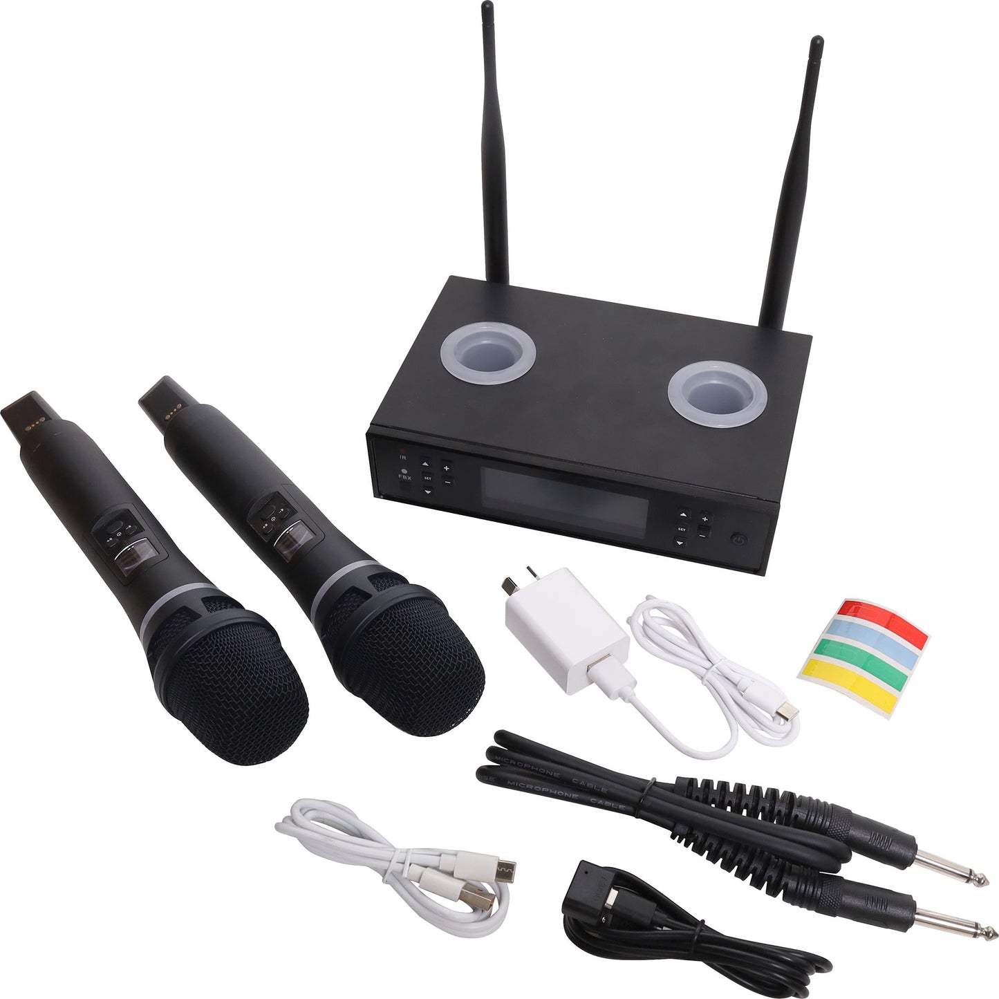 Microphone Uhf Wireless System 2 Ch With Two Handheld Mics Redback C8885