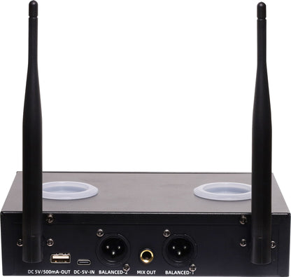 Microphone Uhf Wireless System 2 Ch With Two Handheld Mics Redback C8885