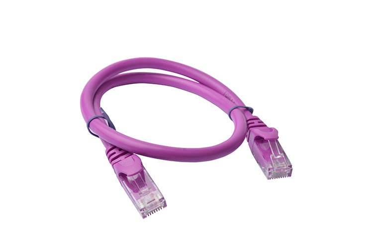 8Ware CAT6A Cable 0.25m (25cm) - Purple Color RJ45 Ethernet Network LAN UTP Patch Cord Snagless CB8W-PL6A-0.25PUR