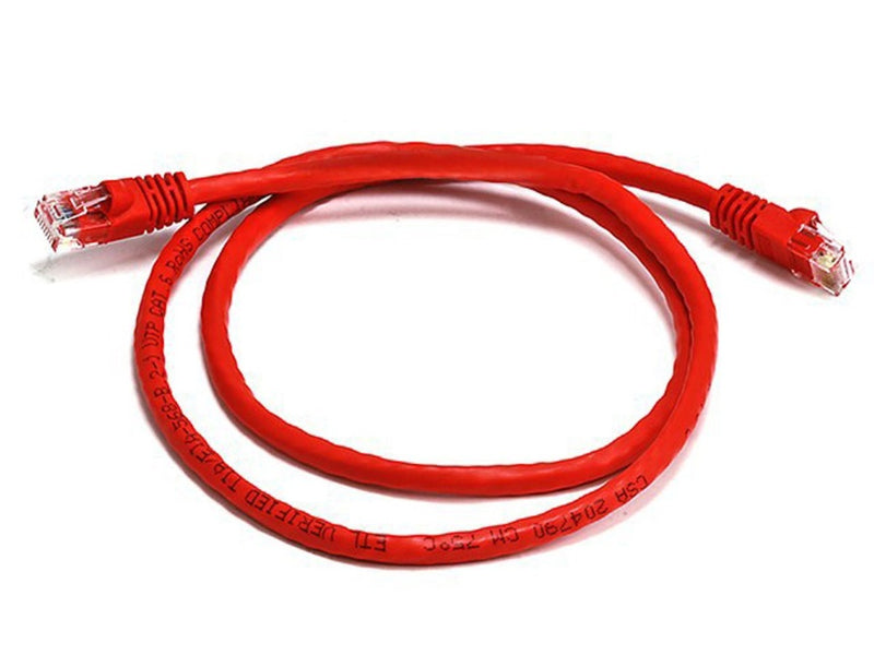 8Ware CAT6A Cable 0.25m (25cm) - Red Color RJ45 Ethernet Network LAN UTP Patch Cord Snagless CB8W-PL6A-0.25RD