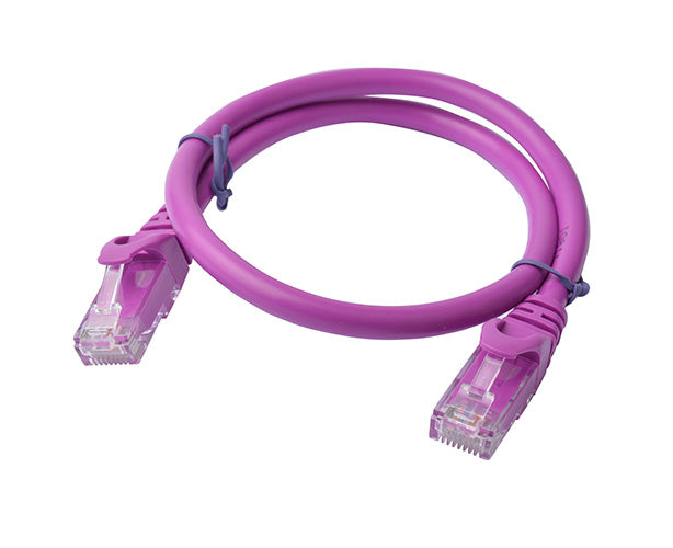 8Ware CAT6A Cable 0.5m (50cm) - Purple Color RJ45 Ethernet Network LAN UTP Patch Cord Snagless CB8W-PL6A-0.5PUR